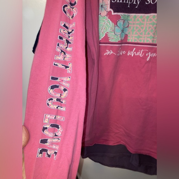 Pink Simply Southern Longsleeve Turtle T-shirt Live What You Love Ladies Sz LG - Picture 4 of 5
